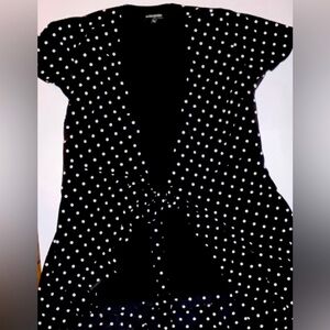 Size (6) Banana Republic Black Polka Dot Blouse